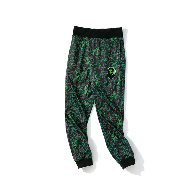 Shark Print Pant Spring and Autumn Casual Trousers Men's Street Sweatpants