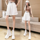 Women's Cargo Shorts Women's Summer Suit Cropped Pants High Waist Loose Wide Leg Pants