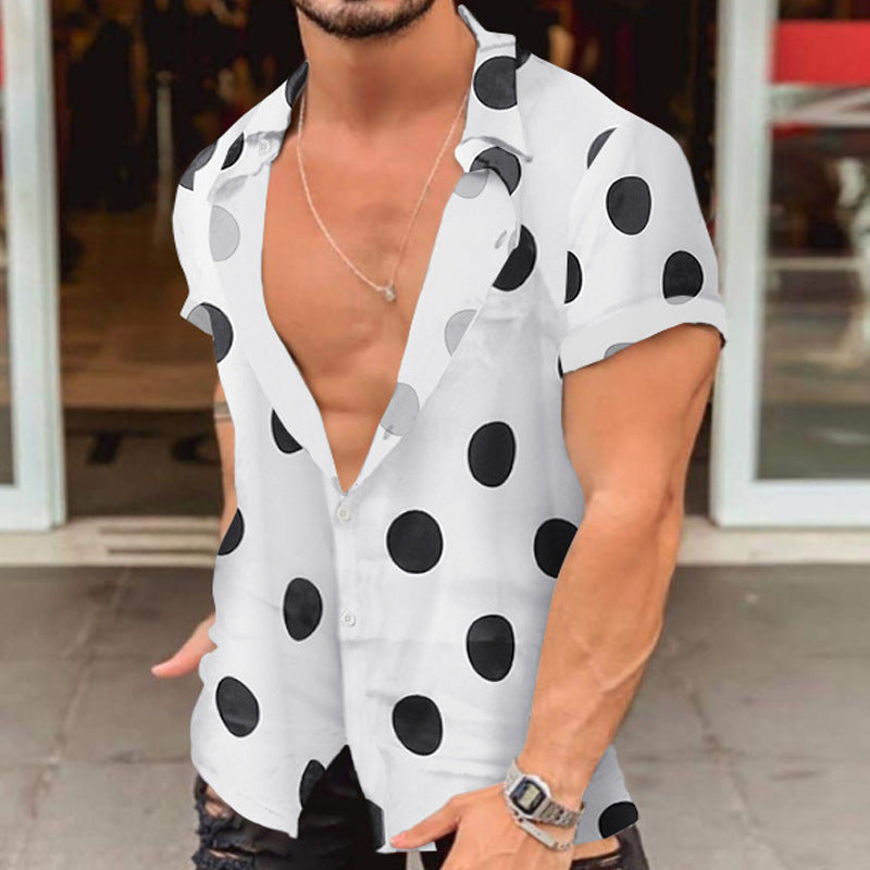 Men Hawaii Shirts Men's Sexy Beach Short Sleeve Shirt