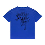 Amiri T Shirt Angel Sketch Printed Casual Hip Hop Short Sleeve T-shirt