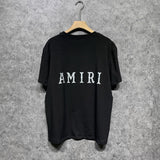 Amiri T Shirt Letter Print Casual Hip Hop High Street round Neck Short Sleeve T-shirt