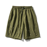 Men Shorts Summer Solid Color Printing Casual Pants Loose