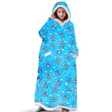 Hoodies Blankets Large Pocket Lazy Blanket Fleece Lamb Wool Bathrobe