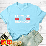 Let'S Go Brandon T Shirt Letter Print Short-Sleeve T-Shirt