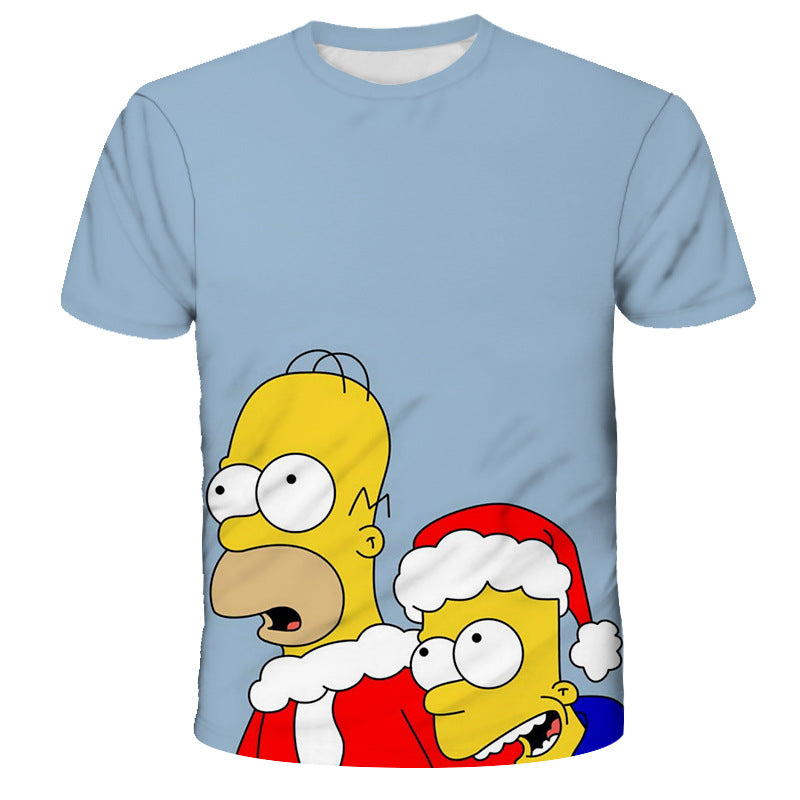 Homer Simpson Shirt Summer Print Short-Sleeved Casual T-shirt