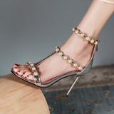 Nude Heels for Wedding Stiletto Heel Sandals