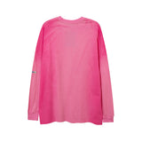 Mens Fall Outfits High Street Diamond-Embedded T Shirt Men and Women Hiphop Couple's Tops Distressed Long Grapefruit
