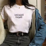 Stranger Things T Shirt Printed Polyester Crew Neck Women's T-shirt