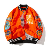 Orange Varsity Jacket Hip Hop Baseball Uniform Youth Winter Wear Cotton Thick Casual Jacket Jacket Men