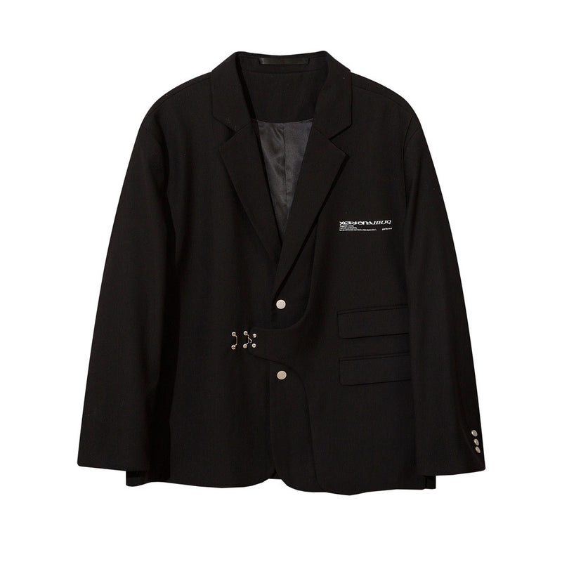 Men's Casual Suit Man Blzer Letter Print Casual Suit Jacket Men's Autumn I Loose Lapels Suit Jacket