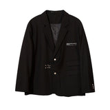 Men's Casual Suit Man Blzer Letter Print Casual Suit Jacket Men's Autumn I Loose Lapels Suit Jacket