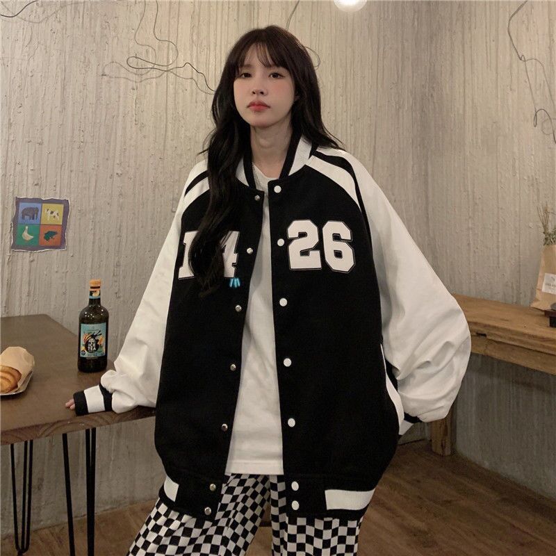 Baggy Jacket Baseball Uniform Spring and Autumn Baggy Coat Embroidery