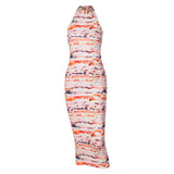 Victoria Beckham Dresses Women's Summer Fashion Printed Sleeveless Dress