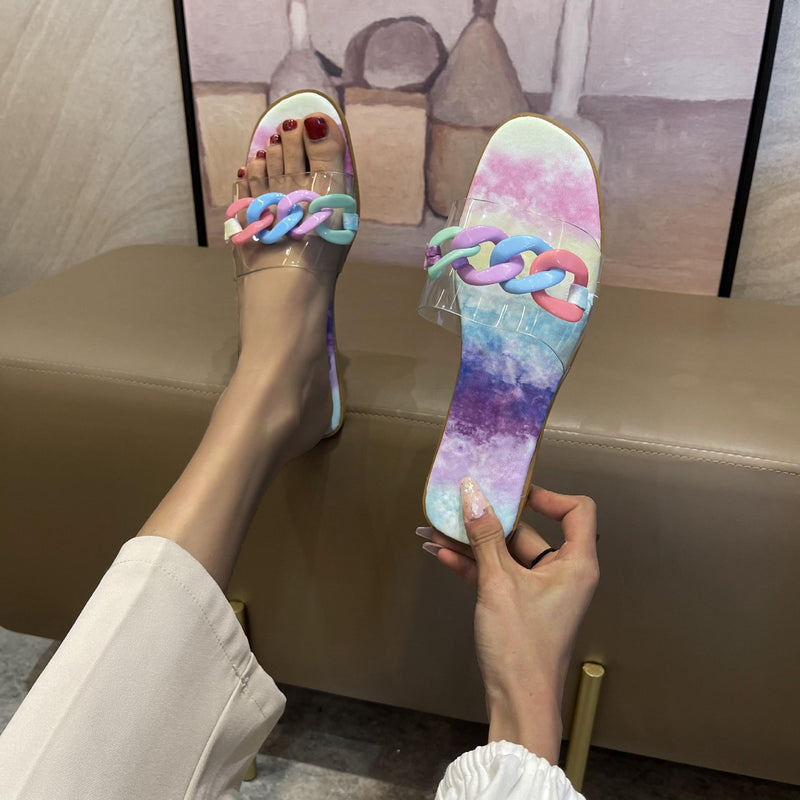 Women Open Toe Sands Flats Summer Flat Casual Lazy Slippers