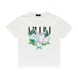 Amiri T Shirt Color Parrot Printing Casual Hip Hop Short Sleeve T-shirt