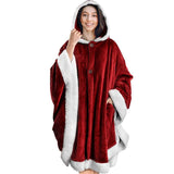 Hoodies Blankets Fall/Winter Women's Cloak Leopard Print Soft Cape Shawl