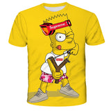 Homer Simpson Shirt Summer Digital Printing Sports Casual Short Sleeve T-shirt