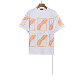 We11 Done T Shirts Color Checkered Logo Letter Offset T-shirt Loose
