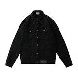 Palm Angels Jacket Printed Denim Jacket Washed Loose-Fitting Denim Clothes