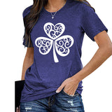 Saint Patrick's Day Clothing Leaf Printed Top T-shirt Women's Short Sleeve