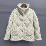 Women Winter Coats Puffer Jacket Down Coat Winter Mink Fur Down Jacket Coat Eiderdown Outerwear
