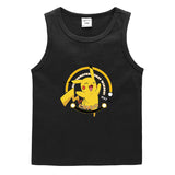 Children Pokemon Pikachu T Shirt Casual Sports Sweat-Absorbent Cotton Vest