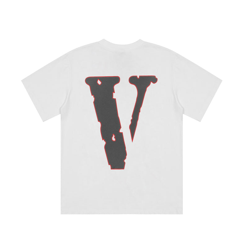 Fighting Demons Vlone T Shirt 999 Joint Character Printed Large V 3M Reflective Loose Short Sleeve T-shirt