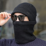 Men Winter Hats Knitted Hat Scarf Set Men's Winter Outdoor Leisure