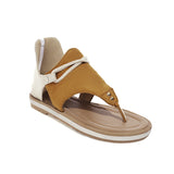 Flat Dress Sandals Summer Flat Flip-Flops Plus Size Zipper Hollowed Leisure Women's Sandals