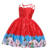 Toddler Girls Sequin Gown Dress Halloween Christmas Girl's Gown Printed Princess Dress