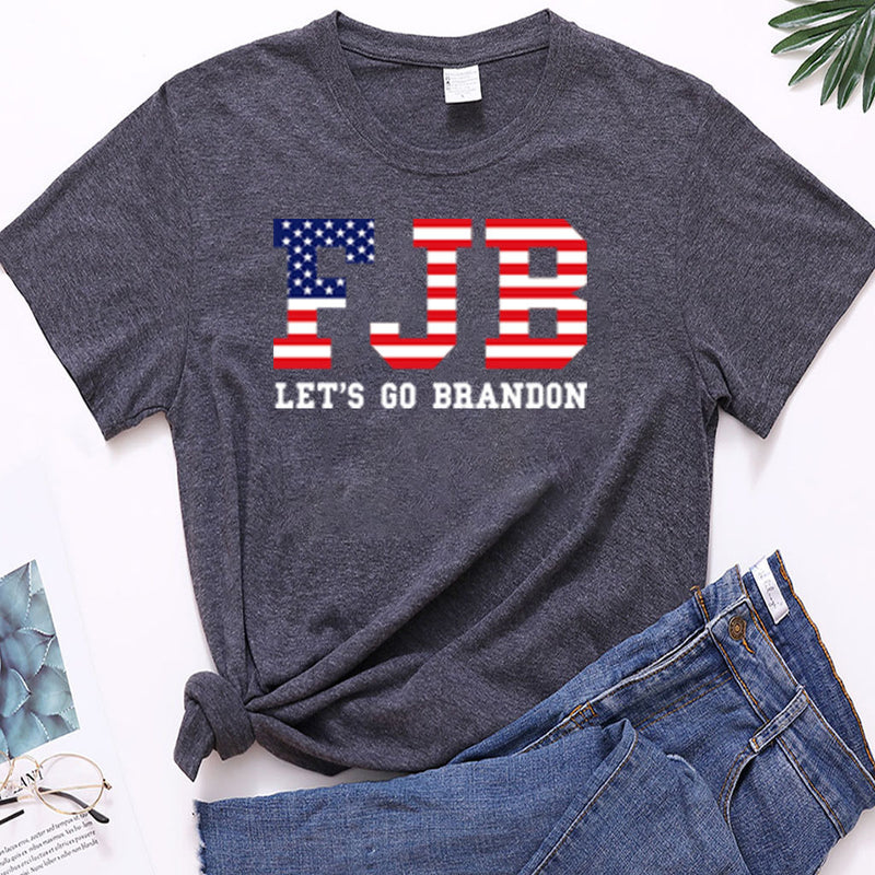 Let's Go Brandon T Shirt Top Women's Letter Print Short-Sleeve T-shirt Women