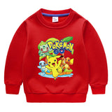 Children Pokemon Pikachu Hoodie Boy Fleece-Lined Autumn