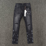 Purple Brand Jeans Knee Hole Resin Black Denim