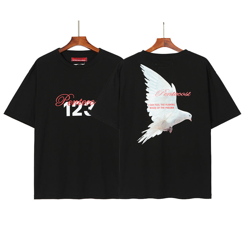Rrr123 T Shirt Peace Dove Printed T-shirt Loose Casual