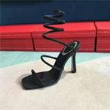 Nude Block Heel Peep Toe Stiletto Sandals