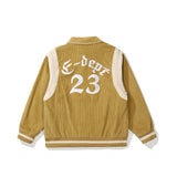 Mens Fall Outfits Fall Winter Coat Men's Lapel Corduroy Embroidered Coach Jacket