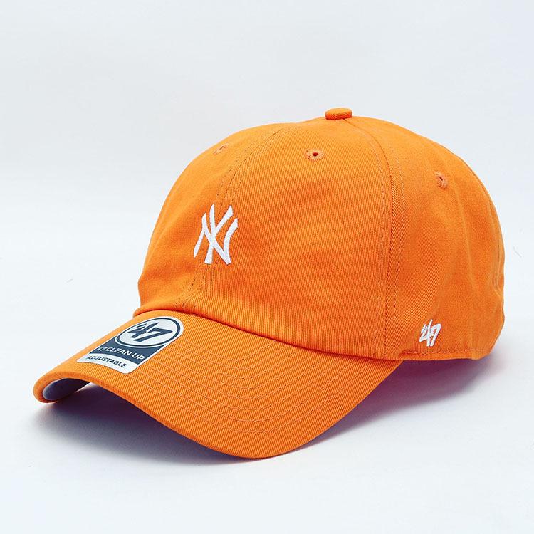 Dodgers and Yankees Baseball Cap 47brand Baseball Cap Soft Top Embroidered NY Peaked Cap Orange