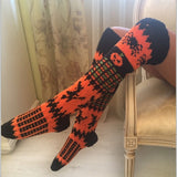 Winter Chunky Cable Thick Knit Thigh High Socks Long Stockings Boot Fall/Winter Halloween Knitting Long Stockings
