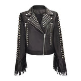 Punk Rock Jacket Rivet Graffiti Punk Pu Jacket
