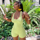 Autumn Backless High Waist Sports Skinny Hip Raise Shorts Jumpsuit