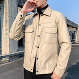 Graphic Leather Jacket Women Fall Men's Clothing Street Handsome Slim Lapel Leather Jacket Casual Motorcycle Jacket