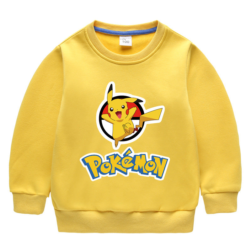 Children Pokemon Pikachu Hoodie Fleece Lined Padded Warm Keeping Winter Clothes Sweatershirt