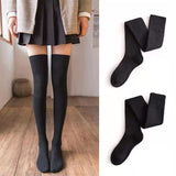 Winter Thick Knit Thigh High Socks Long Stockings Boot Autumn and Winter Fleece-Lined Thickened JK High-Top Hold-Ups