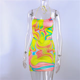 Women Rave Outfits Tops Sexy Suit Backless Miniskirt