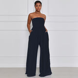 Wide Leg Summer Chiffon High Waist Jumpsuit Pants Women's Jumpsuit Summer Jumpsuit