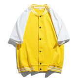 Baggy Baseball Jersey Men's Summer Cardigan Short-Sleeved Baseball Uniform T-shirt Loose