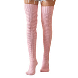 Winter Chunky Cable Thick Knit Thigh High Socks Long Stockings Boot Autumn Winter Knitted Socks Bunching Socks Woolen Yarn Socks