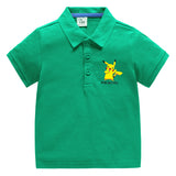 Children Pokemon Pikachu T Shirt Polo Cotton T-shirt