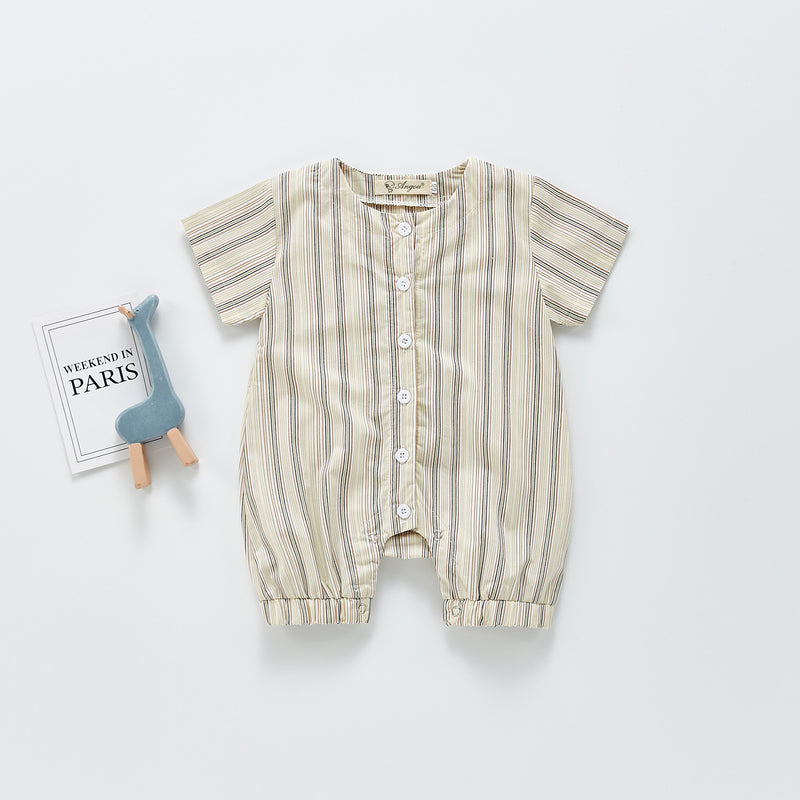 Summer Rompers Striped Romper Dress Hat