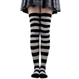 Winter Chunky Cable Thick Knit Thigh High Socks Long Stockings Boot Christmas Stockings Striped Hold-Ups Female Stockings